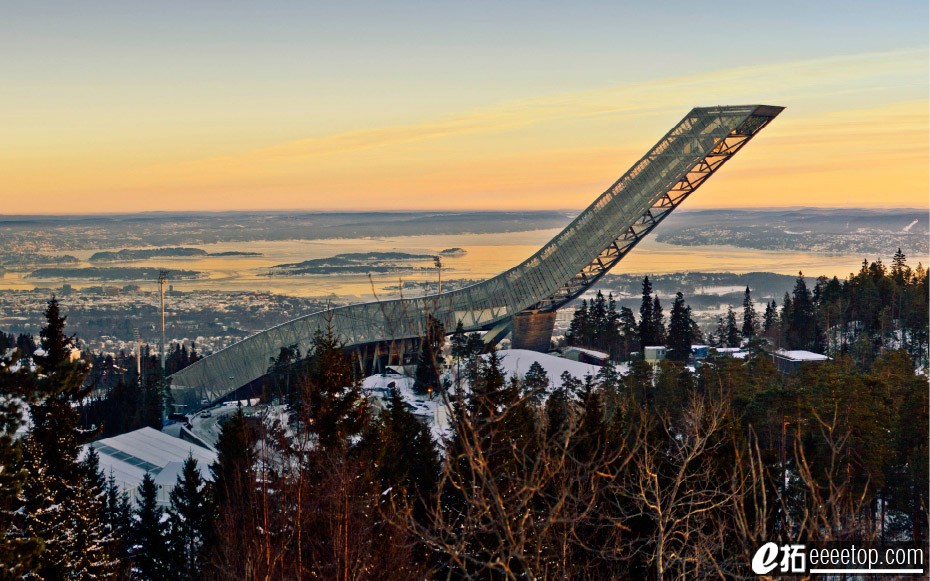 挪威滑雪跳台图片
