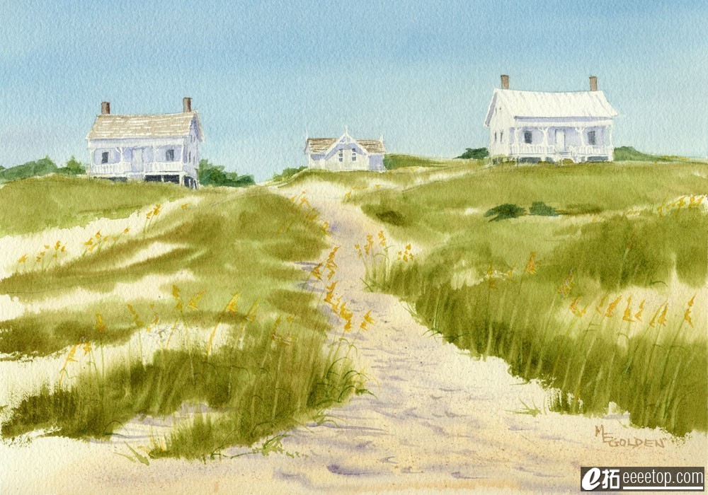 Captain Charlies beach cottage print from watercolor painting.jpg