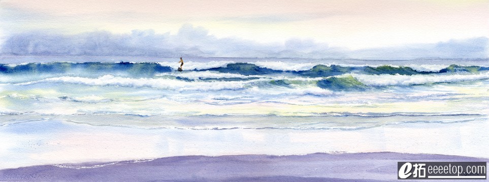 Riding Out the Storm giclee print, waves and surfer.jpg