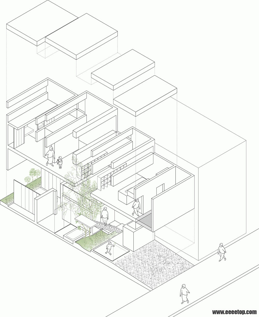 dezeen_Machi-House-by-UID-Architects_Cut-through axonometric.gif