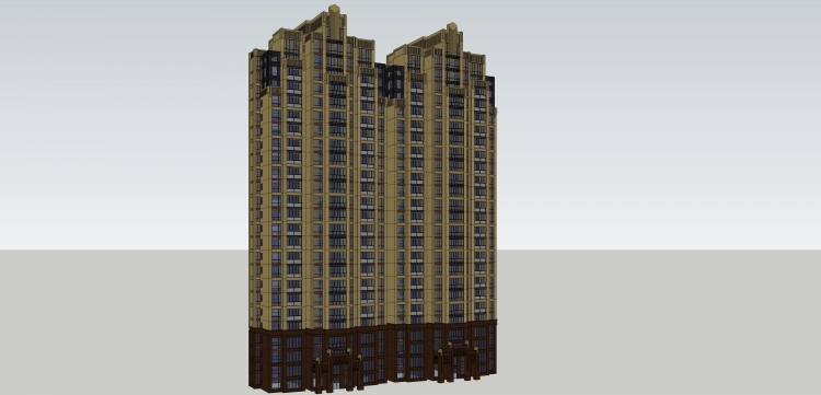 ART-deco 新古典建筑模型-6