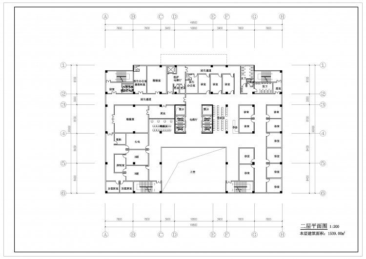 1W2建筑面积医院平面布置-2