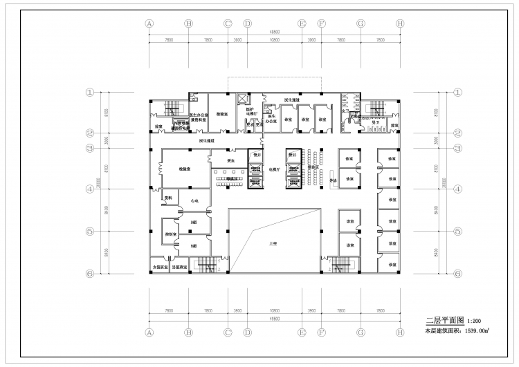 1W2建筑面积医院平面布置-2