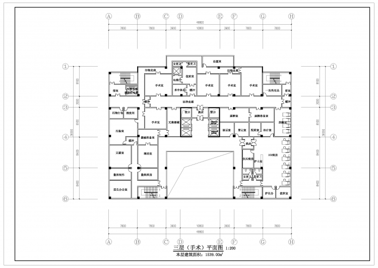 1W2建筑面积医院平面布置-3