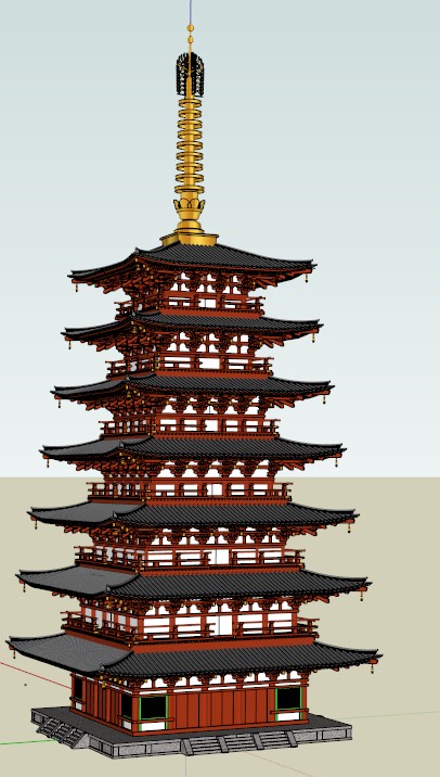 Seven pile in Todaiji Temple tower.jpg