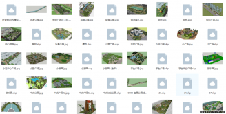 分享130个园林广场公园SU模型 （2.59GB)