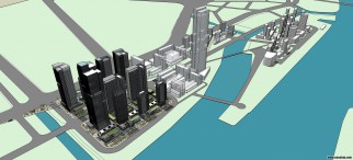 保利广州黄埔区鱼珠旧场改造项目 SU模型（含图）