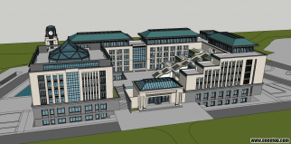 武汉大学小米楼中期方案 SU模型（含图）