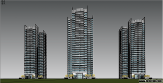 现代风格高层 豪宅 SU模型（含图）
