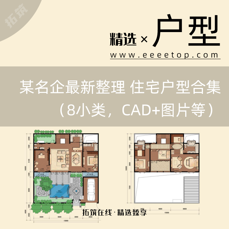 某名企最新整理各类住宅户型合集（8小类，CAD+图片等）